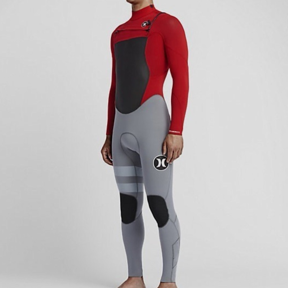 Sz14 Youth Hurley Wetsuit Fusion 403 Full Body Red Grey ✨Excellent Condition